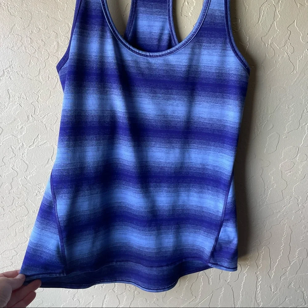 Athleta Chi Ombré blue stripe tank top small - Picture 8 of 11